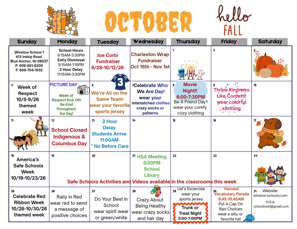 October Calendar