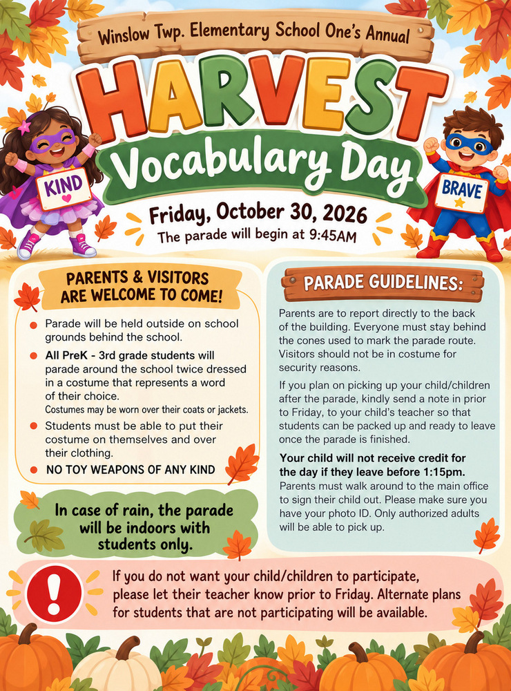Harvest Vocabulary Parade 