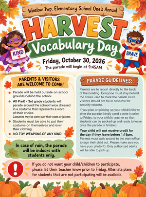 Harvest Vocabulary Parade 